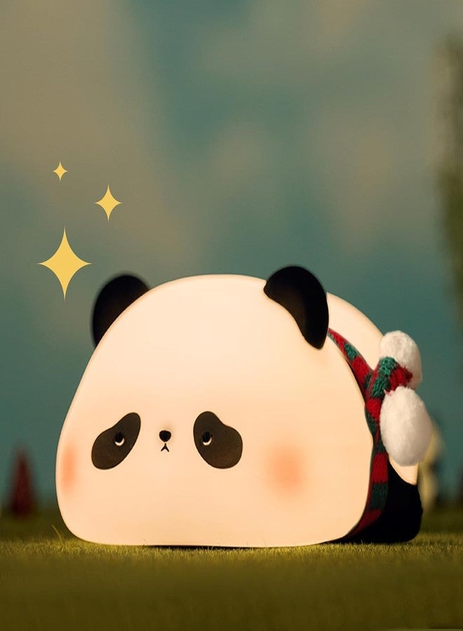 Granthi Enterprise Cute Silicone Night Light for Kids, USB Rechargeable 3 Step Dimmable Night Light, 7 Colour Changing Touch Sensor Squishy Mini Nursery Lamp for Baby Bedroom Decor (Sleepy Panda) - Image 1