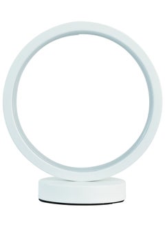 Generic Instagrammable Ring Table Lamp - 3 Color Dimmable LED, Modern Silicone Light for Bedroom Decor, Anti-Rust Metal Base, Arab Home Office Lighting (Matte White)  - Image 1