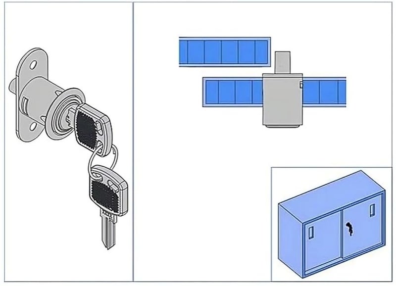 Kunal Push 32 Cabinet Lock | Multi Locks | Drower Lock | 2 Keys Materil Zinc Chrome Finish Size 32mm - Image 2