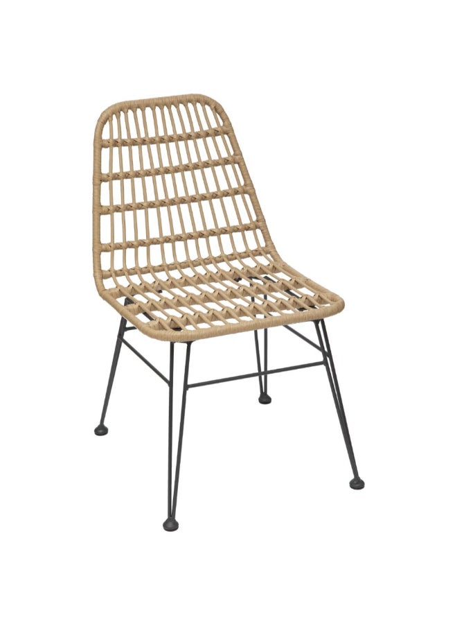 Hesperide Lambada Woven Resin Garden Chair Sesame and Graphite 80 x 58 x 47 cm 165681 - Image 1