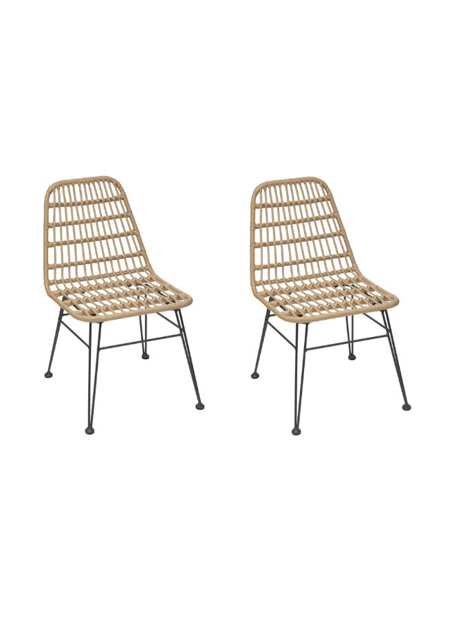 Hesperide Lambada Woven Resin Garden Chair Sesame and Graphite 80 x 58 x 47 cm 165681 - Image 2