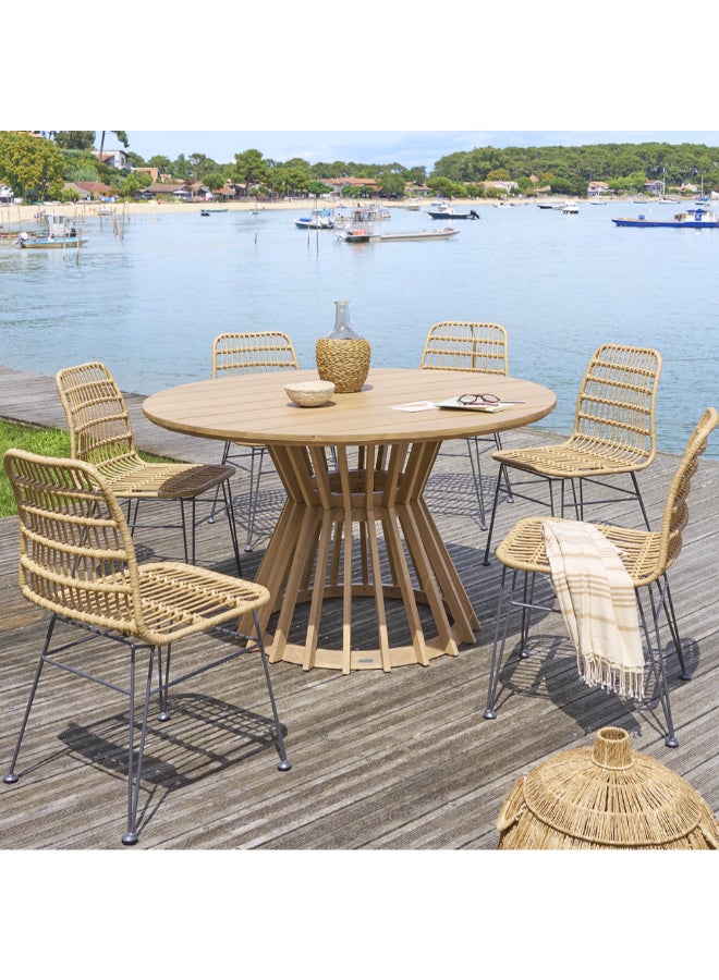 Hesperide Lambada Woven Resin Garden Chair Sesame and Graphite 80 x 58 x 47 cm 165681 - Image 4