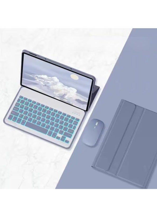 general Keyboard Case with Mouse for Honor Pad X9 11.5 Inch Released in 2023, Detachable 7-Color Backlit Bluetooth Keyboard, Protective Soft Case, Flap Bracket - Image 1