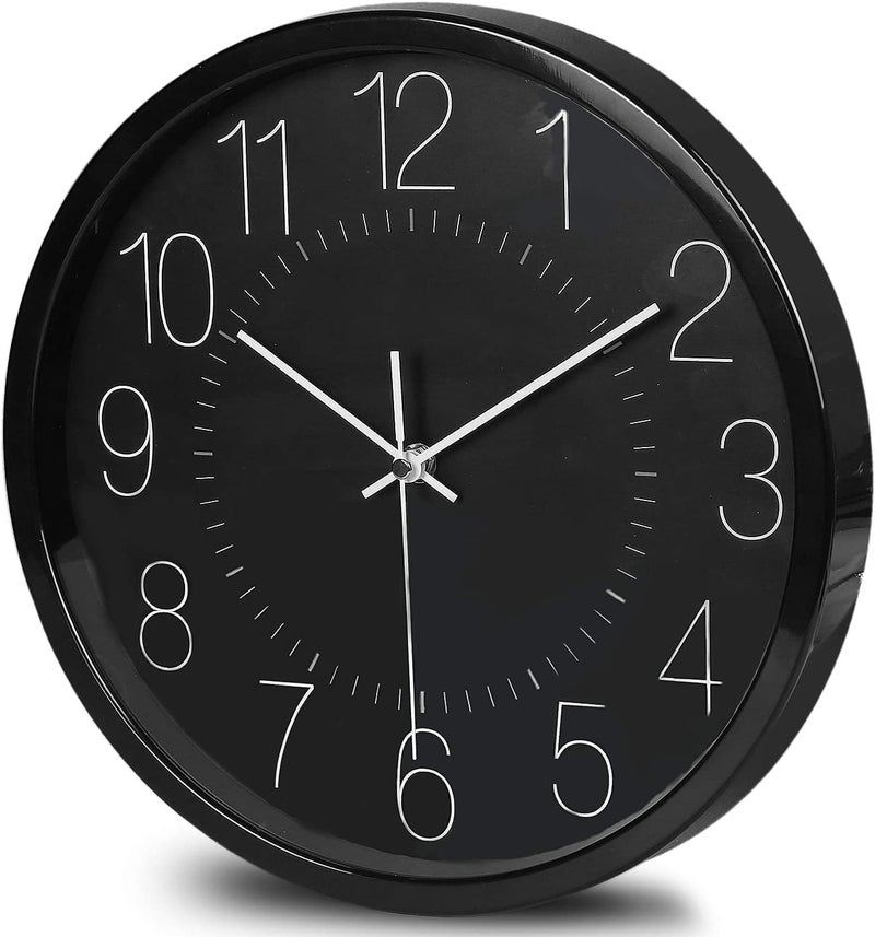 TEKCOOL Wall Clock 12" Silent Quartz Decorative Wall Clock Non-Ticking Classic Digital Clock Battery Operated Round Easy to Read Handheld Complete Home/Kitchen/Bedroom(427). - Image 3