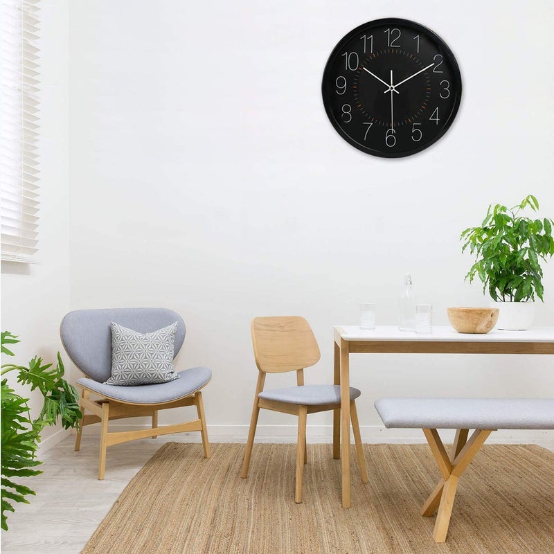 TEKCOOL Wall Clock 12" Silent Quartz Decorative Wall Clock Non-Ticking Classic Digital Clock Battery Operated Round Easy to Read Handheld Complete Home/Kitchen/Bedroom(427). - Image 5