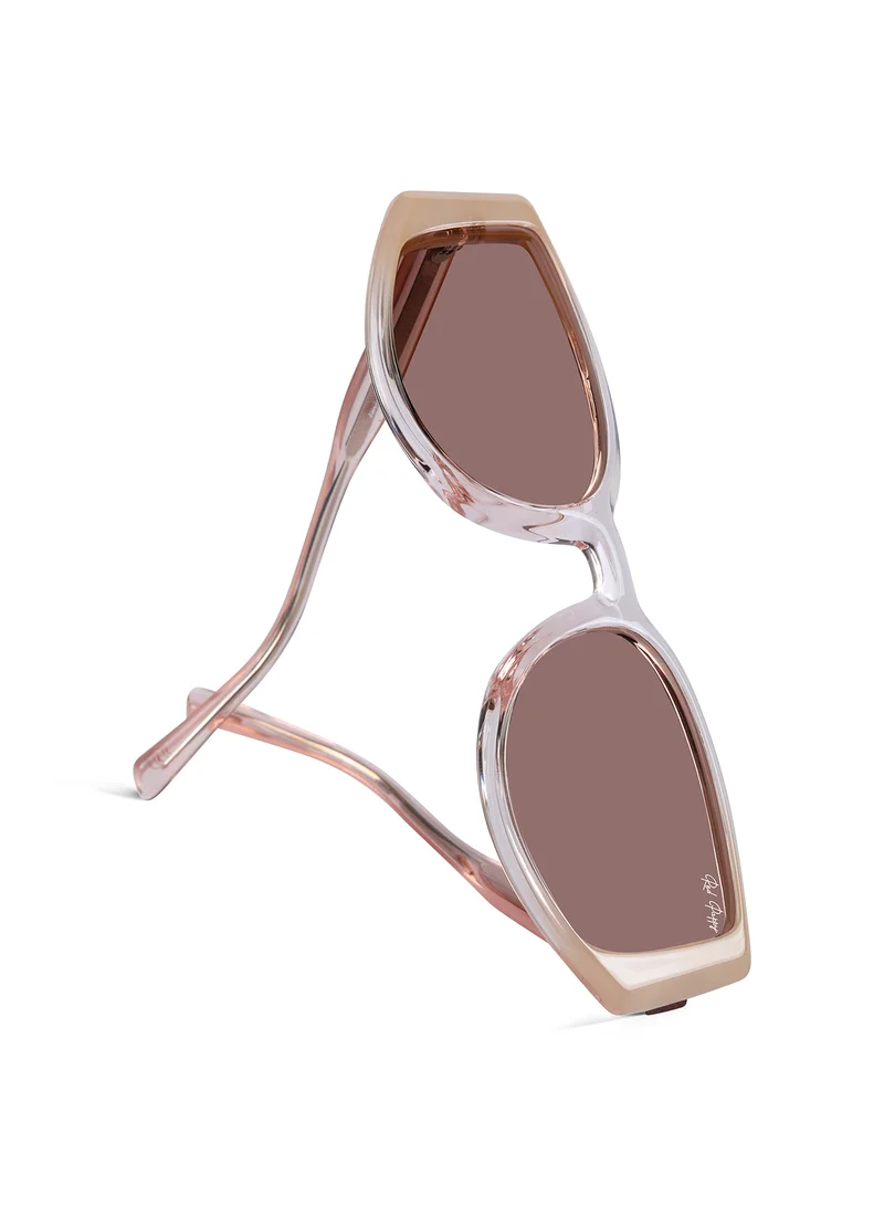 Woggles  Red Pappy Alcove Peach Polarized Rectangle Sunglasses  | Best Price UAE