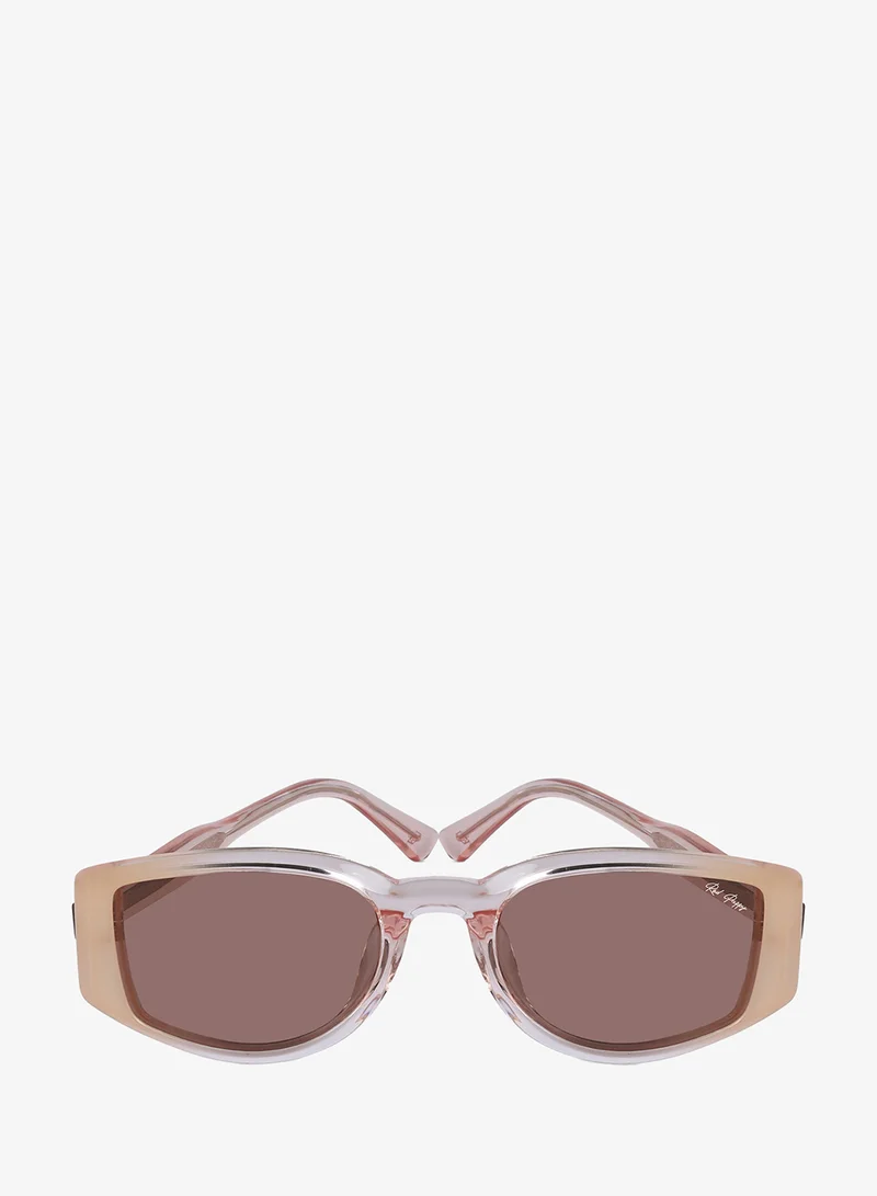 Woggles Red Pappy Alcove Peach Polarized Rectangle Sunglasses