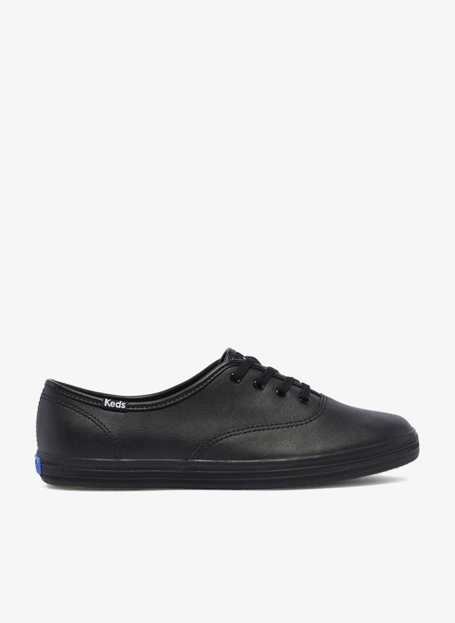 Keds Women's Champion Originals Lace Up Leather  Casual Sneaker Black - Image 1