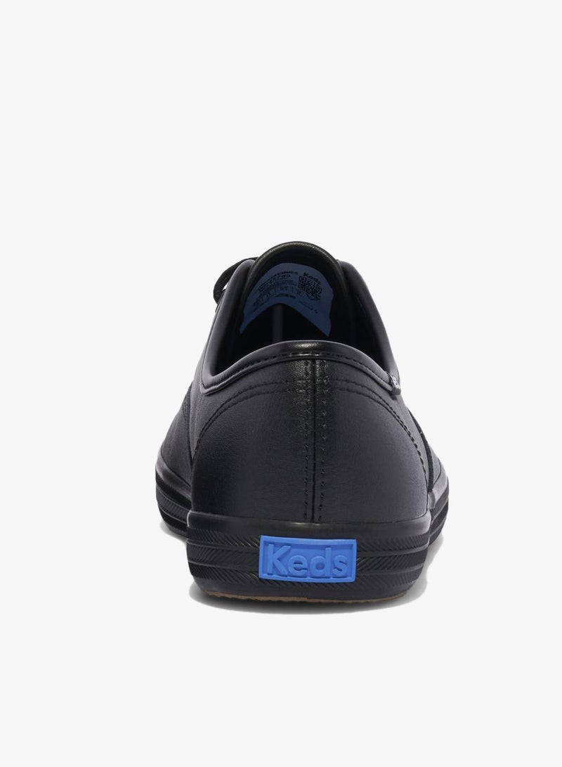 Keds Women's Champion Originals Lace Up Leather  Casual Sneaker Black - Image 2