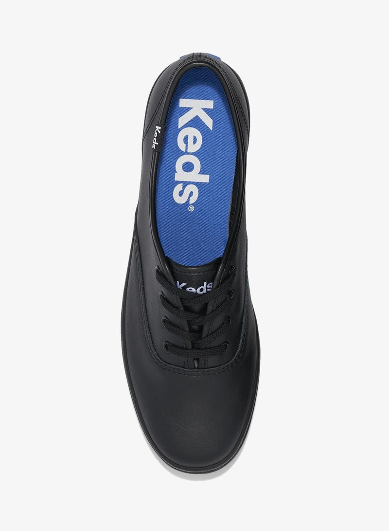 Keds Women's Champion Originals Lace Up Leather  Casual Sneaker Black - Image 5