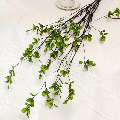 Cherica 4 Pcs Artificial Ficus Branches Faux Eucalyptus Stems 472 Inch Fake Greenery Stems Artificial Plants for Vase Filler Decoration Fake Leaves Branches Centerpieces Decor - Image 3