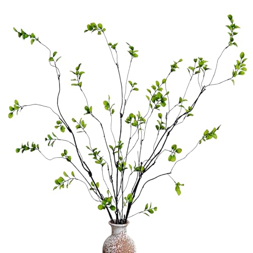Cherica 4 Pcs Artificial Ficus Branches Faux Eucalyptus Stems 472 Inch Fake Greenery Stems Artificial Plants for Vase Filler Decoration Fake Leaves Branches Centerpieces Decor - Image 1