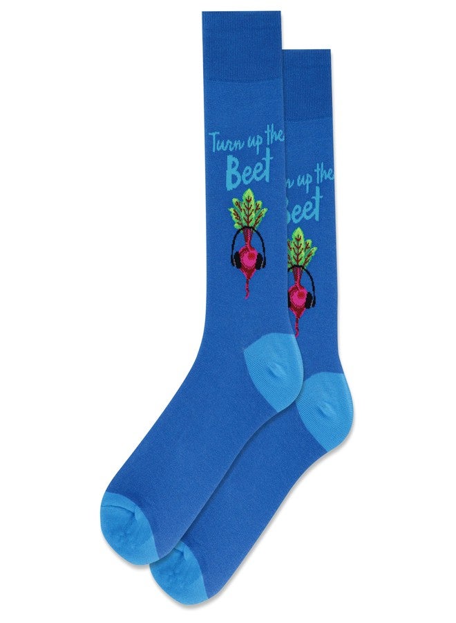 Hot Sox Mens Fun Conversation Starter Crew - 1 Pair Pack Cool Funny Pop Culture Gifts Socks, Turn Up The Beet (Teal), 6-12 US - Image 1
