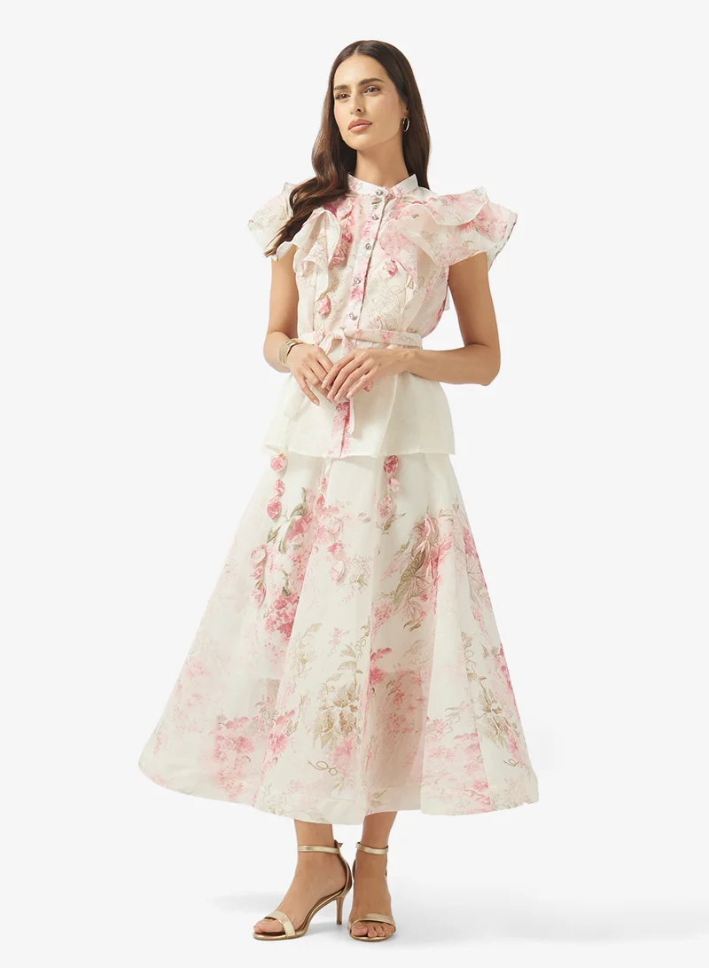 ELLA Floral Print Top & Skirt Set