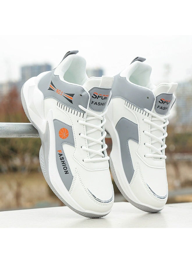 Men's Lace-up Chunky Sneakers, Athletic Shoes, Shock Absorbing And Breathable Shoes For Running Basketball Workout Gym