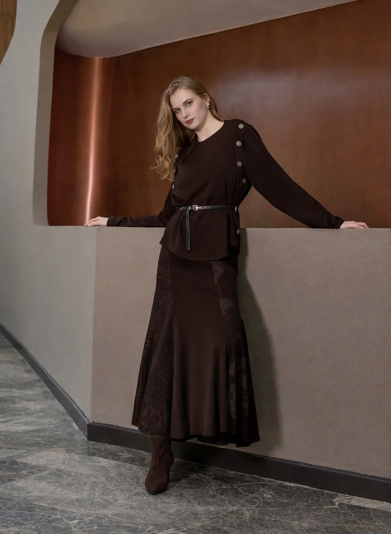 MissWhence Side-Button Flow Ensemble - Brown