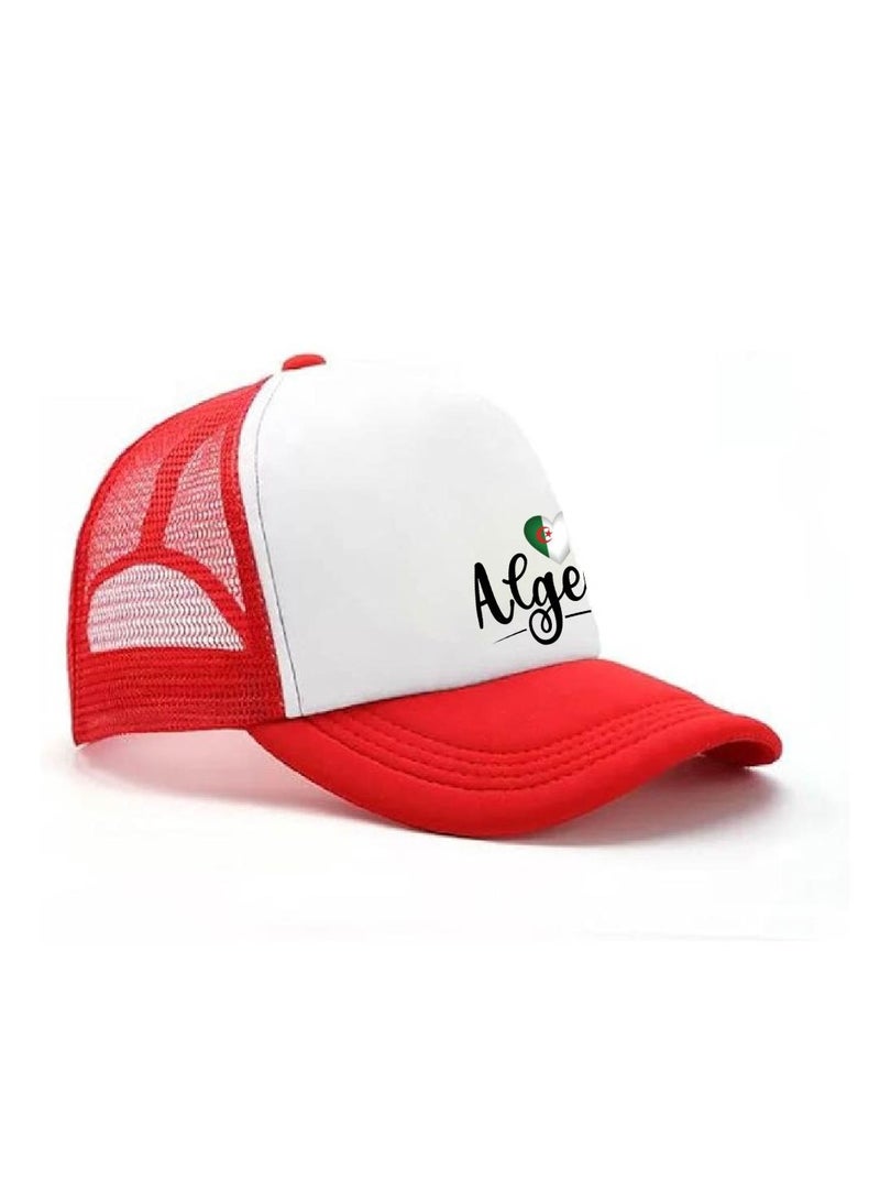 قبعة شبكية الجزائر مع إغلاق بلاستيكي للرجال والنساء - مثالية للرياضة والأنشطة الخارجية والملابس الكاجوال - هدية رائعة لعشاق الرياضة والأحداث - Image 3