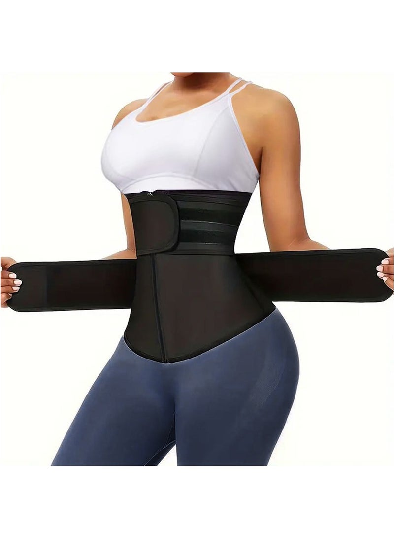 DPTER Adjustable Waist Trainer Trimmer for Women, Slimming Belt with Tummy Sauna Bandage Wrap, Waist Trimmer Belt Belly Body Shaper Compression Wrap, Corset Waist Trainer for Women and Men - Image 1
