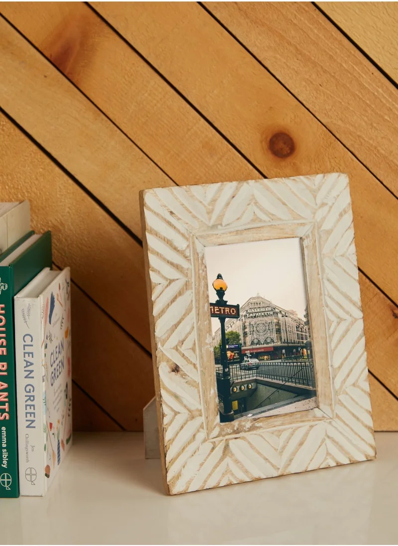 AURORA Wooden Carved Printed Photo Frame 4X6"
