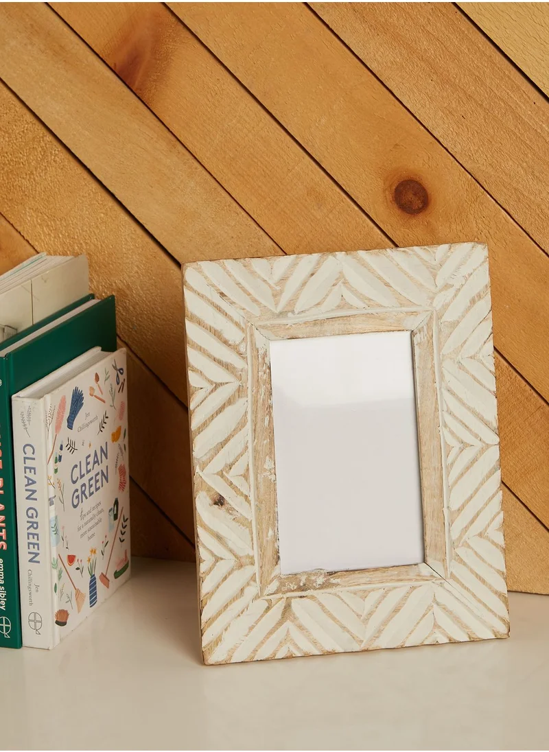 AURORA Wooden Carved Printed Photo Frame 4X6"