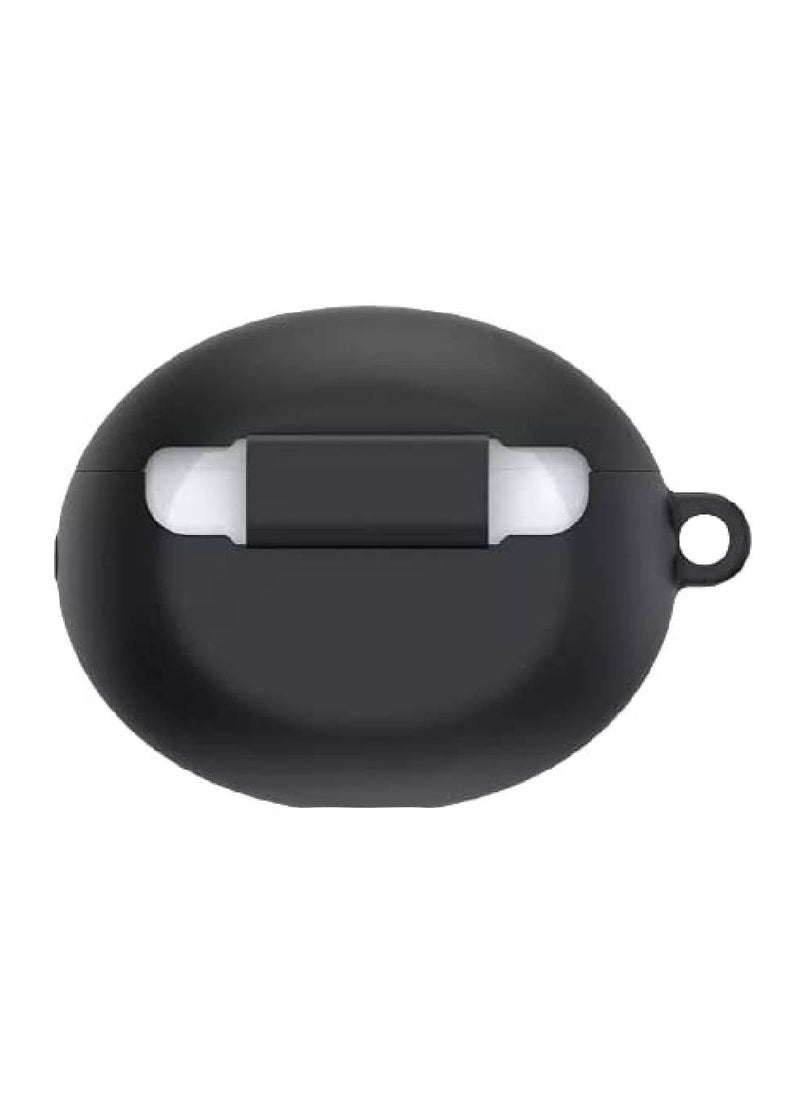 GENNEXT - Silicone Case Cover for Huawei FreeBuds 4 with Carabiner and Charging Port Accessibility anti shock, full protection Black - Image 1