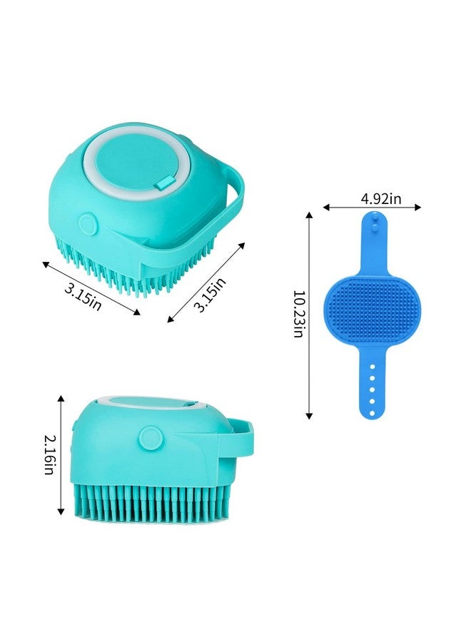 Dog Bath Brush | Dog Shampoo Brush And Bath Massage Brush Scrubber With Adjustable Ring Handle For Short & Long Haired Dogs/Cats (Set Of 3) - Image 4