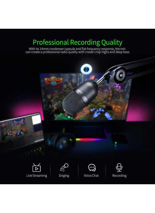 RAZER - Mini USB Capacitor microphone Desktop desktop PC K Song game live microphone black - Image 1