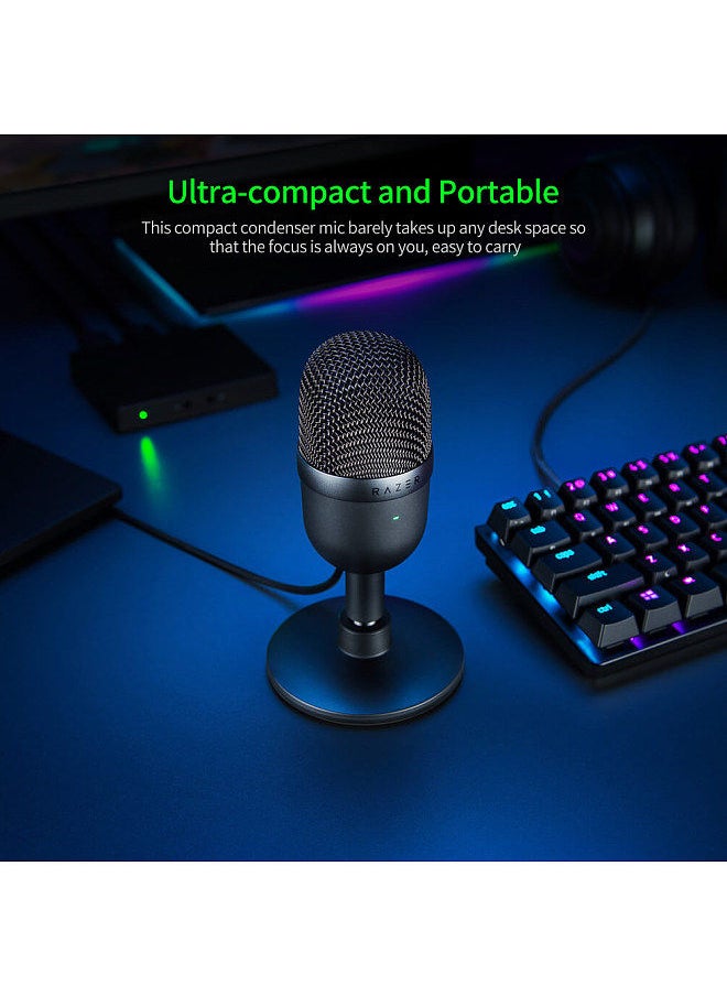 RAZER - Mini USB Capacitor microphone Desktop desktop PC K Song game live microphone black - Image 1