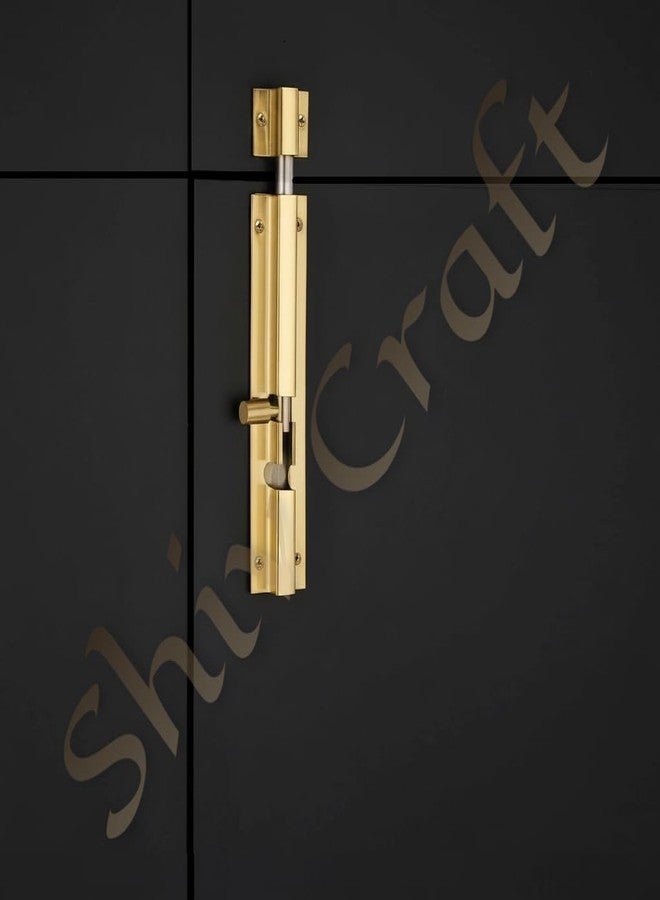 Shiv Craft 10" Aluminium Single Door Fittings Set | Hardware Accessories Kit, Brass Antique Finish | 1 Big Aldrop 10'',2 Handles 6'',1 Latch 7'',1 Stopper 6'' (Twister) Pack of 1 Set - Image 5
