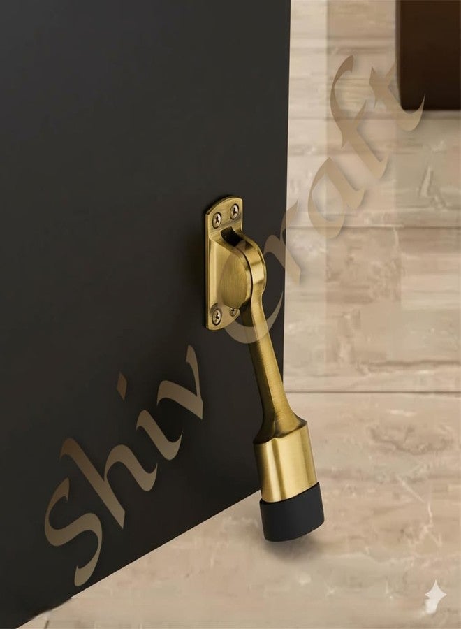 Shiv Craft 10" Aluminium Single Door Fittings Set | Hardware Accessories Kit, Brass Antique Finish | 1 Big Aldrop 10'',2 Handles 6'',1 Latch 7'',1 Stopper 6'' (Twister) Pack of 1 Set - Image 4