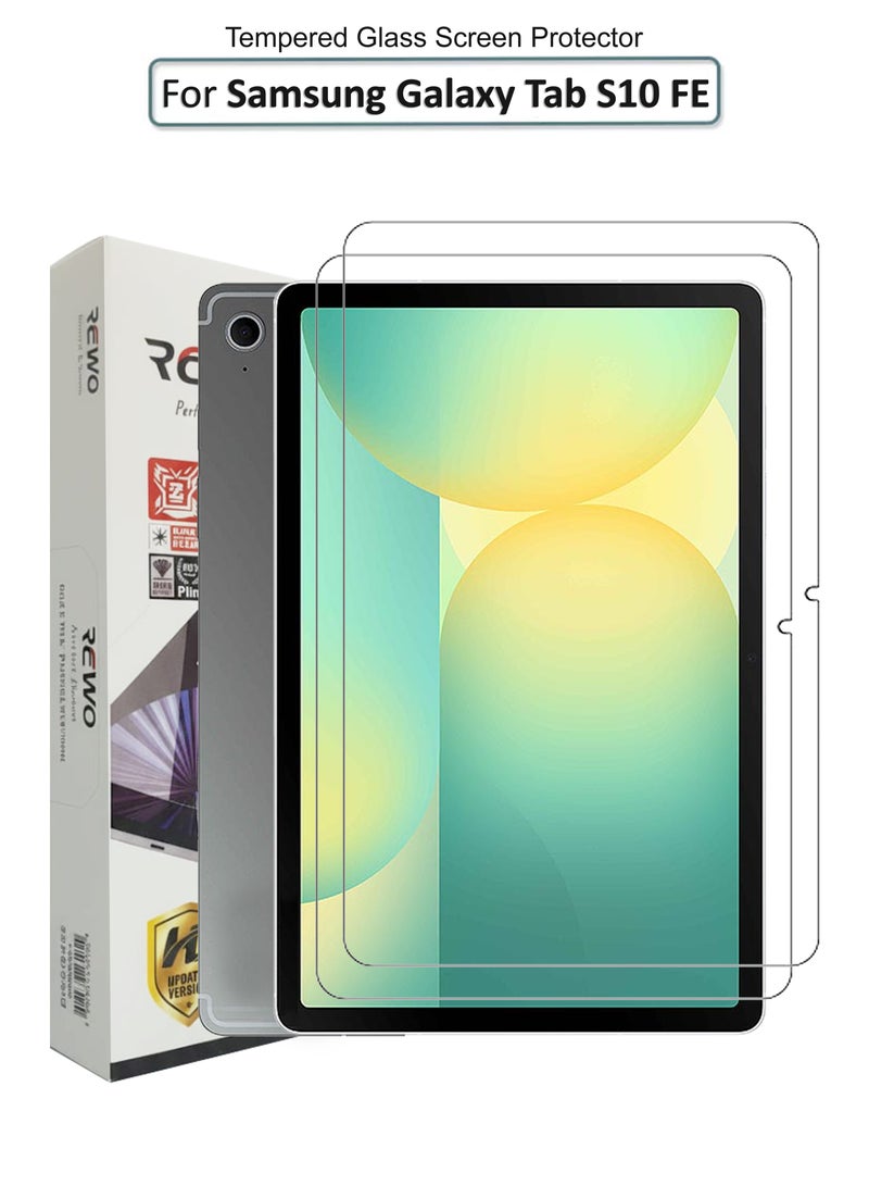 REWO For Samsung Galaxy Tab S10 FE - 10.9 inches - Combo Pack Tempered Glass Screen Protector - Premium HD Delicate Touch , Higher Transparency , Easy to Install ,Anti-scratch and Bubble-free Screen Protector - Clear - Image 1