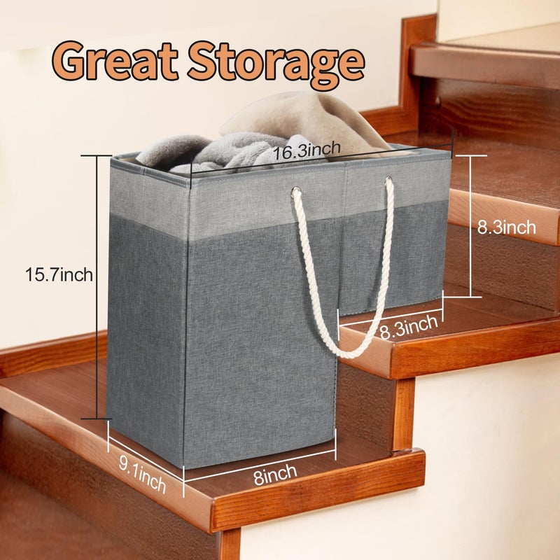 slcinwzdt Stair Basket for Stairs with Handle, Staircase Baskets for Carpeted and Wooden Stairs,16" Step Storage Laundry basket for Stairs, Toys, Clothes, Books, Tools, Magazine, with Hard Board, Anti-slip - Image 5