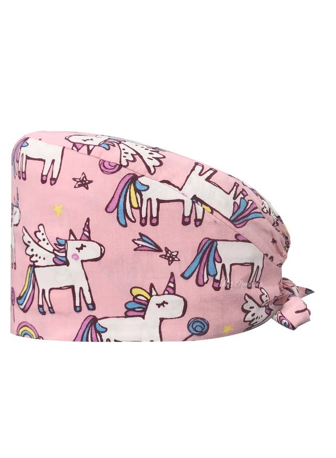 KUYING Nurse Hat With Small Fresh And Cute Pattern Medical Work Hat 