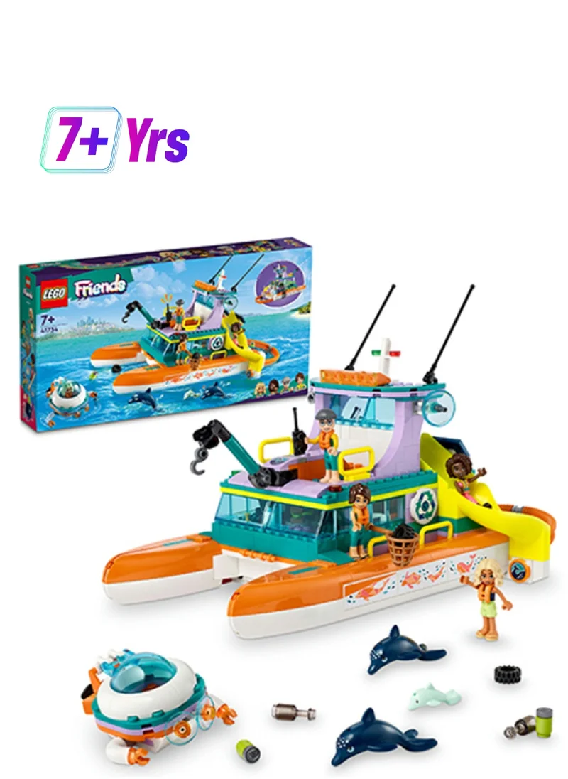 LEGO Friends Sea Rescue Boat 41734 Building Toy Set For Kids Ages 7+ Who Love Creative Play And Sea Life Stories; Includes 4 Mini-Dolls And Toy Accessories For Ocean Life Role Play (717 Pieces)