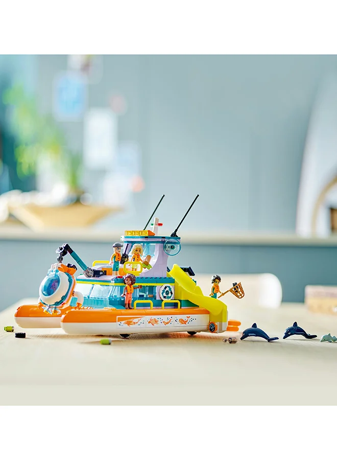 LEGO Friends Sea Rescue Boat 41734 Building Toy Set For Kids Ages 7+ Who Love Creative Play And Sea Life Stories; Includes 4 Mini-Dolls And Toy Accessories For Ocean Life Role Play (717 Pieces)