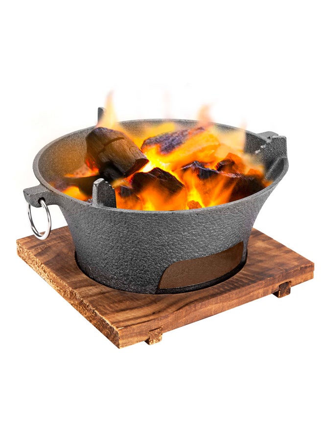 DPT Cast Iron Coal Stove, Charcoal burner, Black, Size26*17.5*11Cm - Image 5