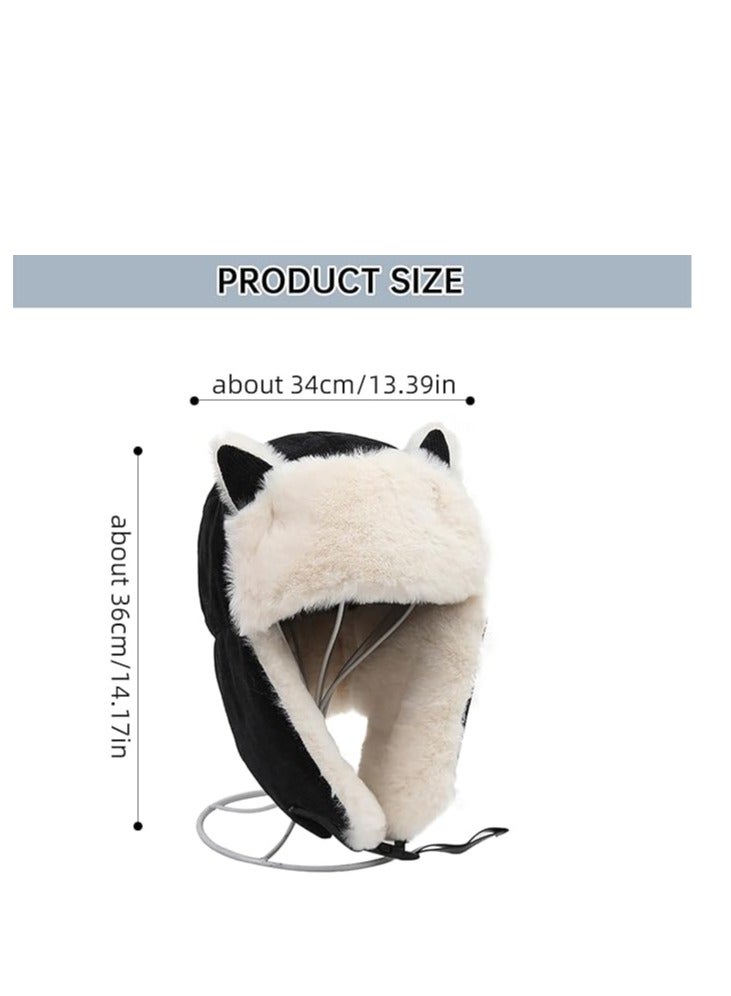 Cozy Cat Ears Winter Beanie for Women, Soft Stretch Warm Lined Earflap Hat, Windproof Chunky Knit Design - Image 2