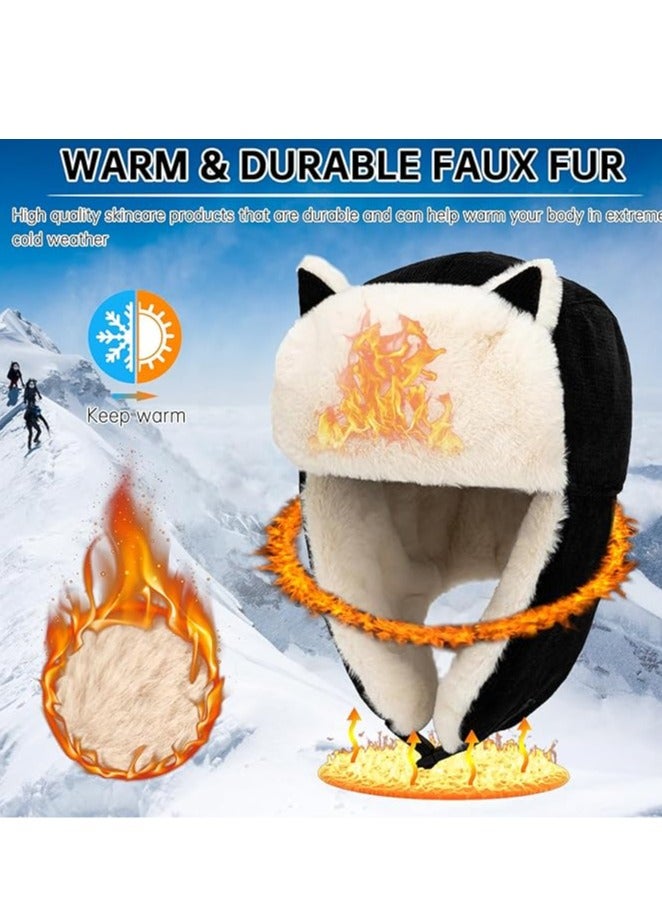 Cozy Cat Ears Winter Beanie for Women, Soft Stretch Warm Lined Earflap Hat, Windproof Chunky Knit Design - Image 4