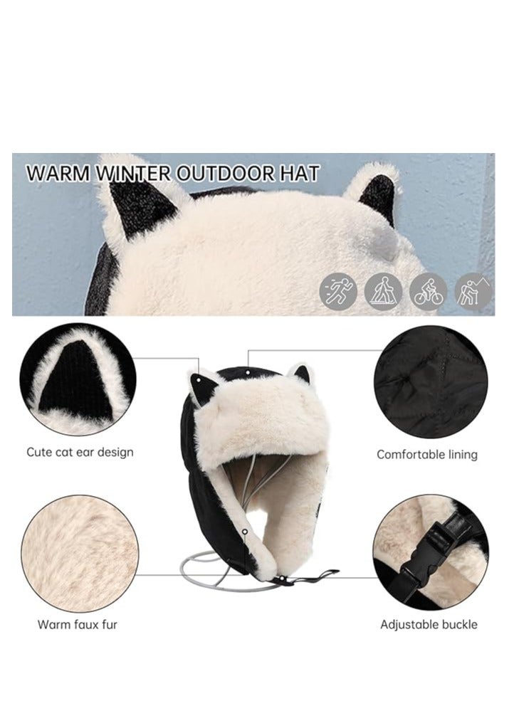 Cozy Cat Ears Winter Beanie for Women, Soft Stretch Warm Lined Earflap Hat, Windproof Chunky Knit Design - Image 3