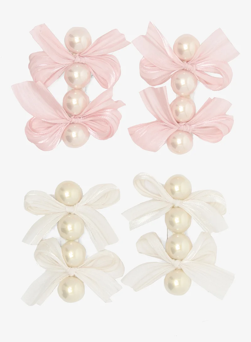 2PK Pearl Detail Hairclips