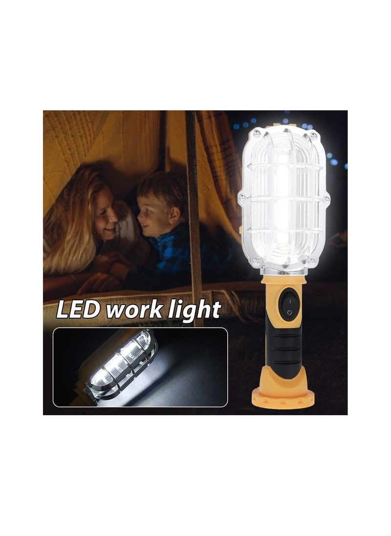 Generic Portable LED Work Light COB Car Garage Light Trouble Light Cordless Work Lamp Car Garage Inspection Lamp for Car Outdoor Camping Home Emergency Garage ABS Yellow  - Image 4