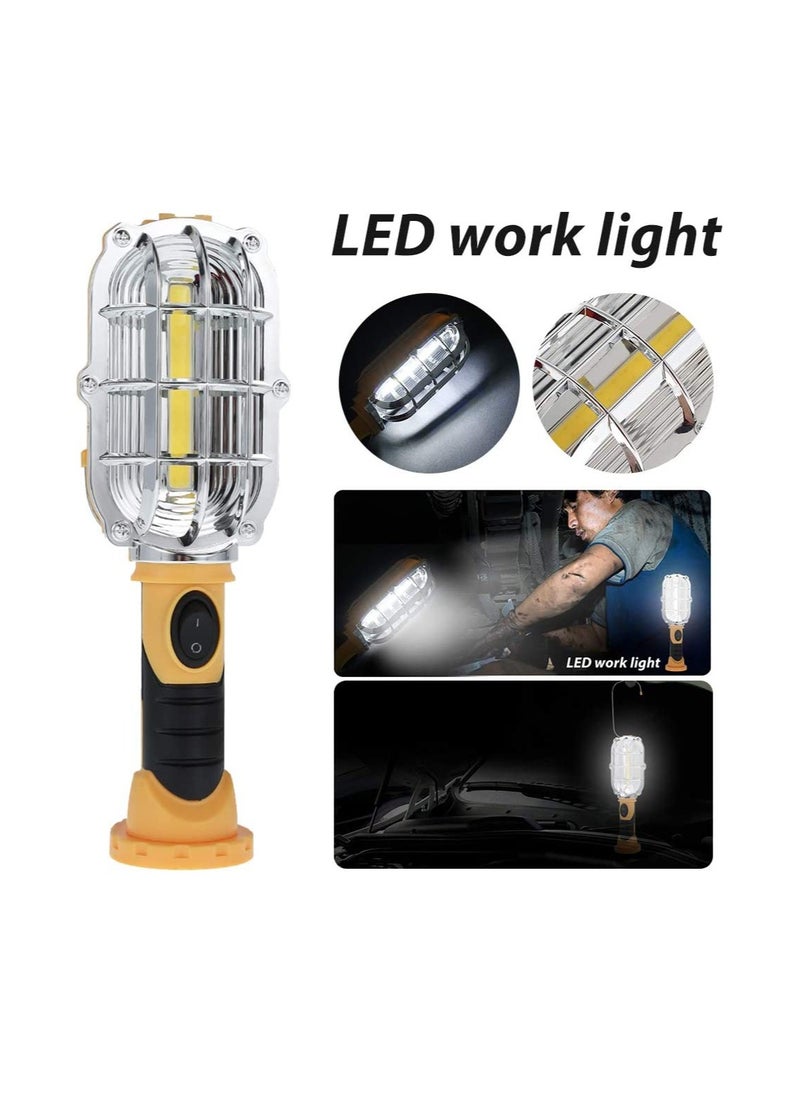 Generic Portable LED Work Light COB Car Garage Light Trouble Light Cordless Work Lamp Car Garage Inspection Lamp for Car Outdoor Camping Home Emergency Garage ABS Yellow  - Image 1