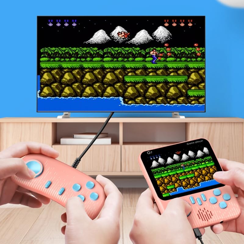 ELECRANGE G7 Retro Handheld Gaming Console - 666 Classic Games in 1 | 3.5'' Big Screen | TV Output & External Remote for 2-Player Mode | Portable Gaming Console (Multicolour) - Image 2