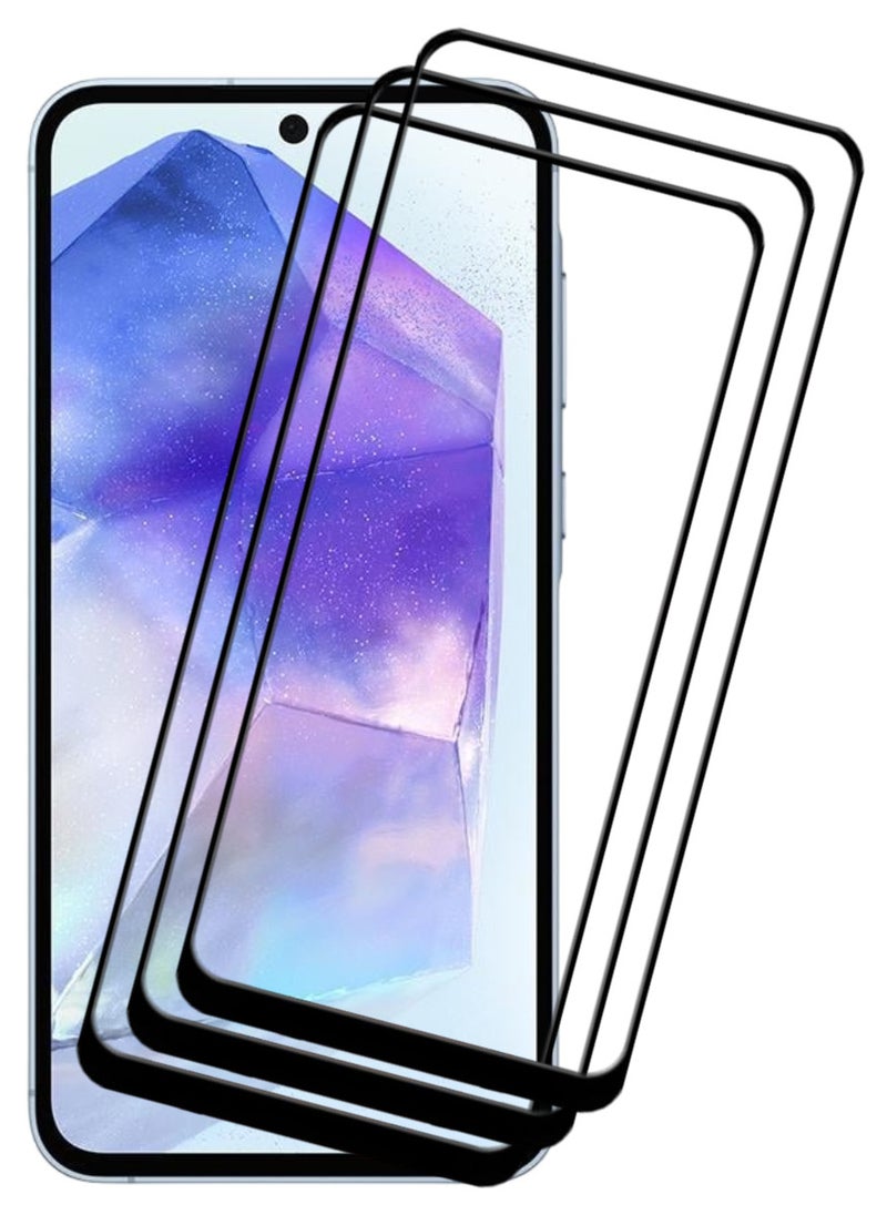 ACLIX 3 Pieces Antistatic ESD Dustproof Premium Quality High Definition Tempered Glass Screen Protector Designed For Samsung Galaxy A55 - Image 1