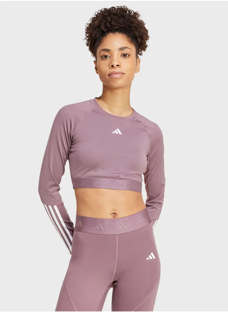 Adidas Hyperglam Cropped Long Sleeve T-Shirt