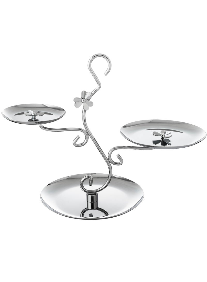 السيف  حامل حلاوة قطوف من المعدن 2 صحون بتصميم جميل مع وردة بالوسط من السيف - Image 1