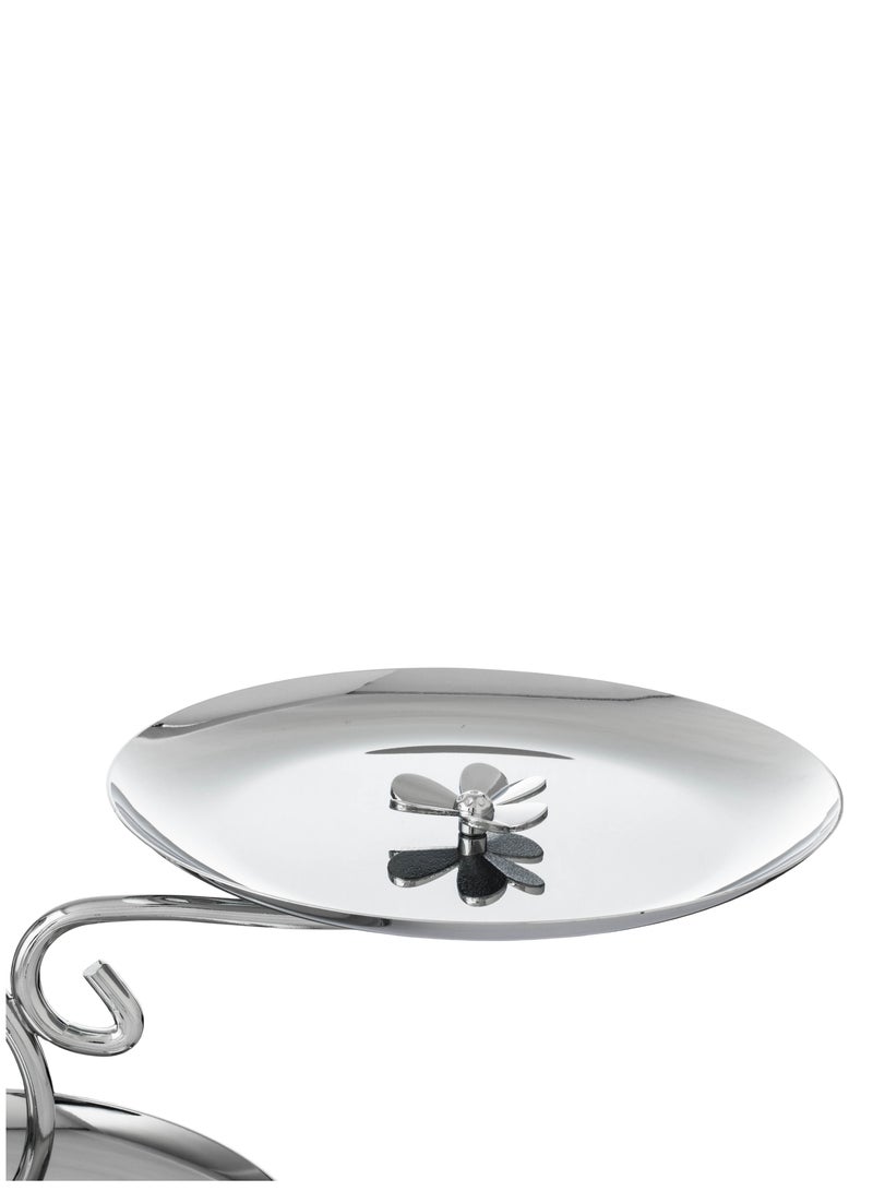 السيف  حامل حلاوة قطوف من المعدن 2 صحون بتصميم جميل مع وردة بالوسط من السيف - Image 3