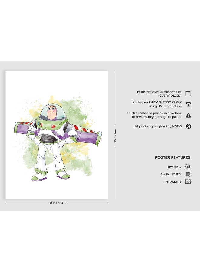 Home Trove Nistioâ® Toy Story Watercolor Prints, Toy Story Wall Art Decor, Set Of 6, 8X10 Inches (Unframed)  - Image 2