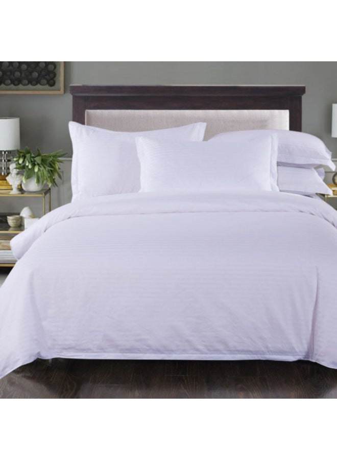 Thickened Stripesd Hotel Bedding Pure White Satin Quilt Cover Farmhouse B&B Hotel Single Quilt Cover-Color:Twill Thickened 180x230cm Quilt Cover - Image 3