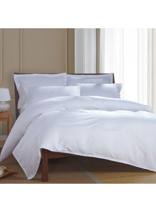 Thickened Stripesd Hotel Bedding Pure White Satin Quilt Cover Farmhouse B&B Hotel Single Quilt Cover-Color:Twill Thickened 180x230cm Quilt Cover - Image 4